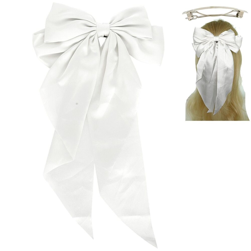 Fashion Fabric Bow Ribbon Barrette Hair Clip - Diona J - Picture 12 of 12